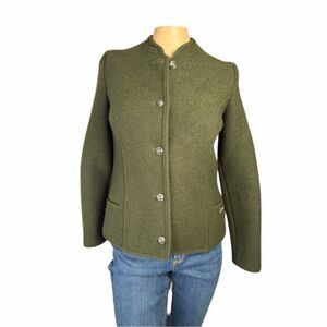 Orig. Salzburger Loden Jacket Pure New Wool – Olive Green – Size Small